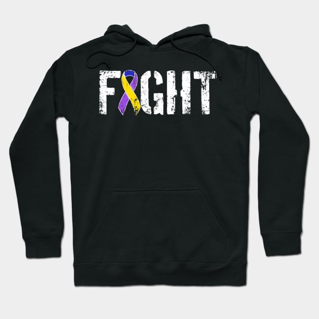 Fight Bladder Cancer Military Style Awareness Ribbon Hoodie by eldridgejacqueline